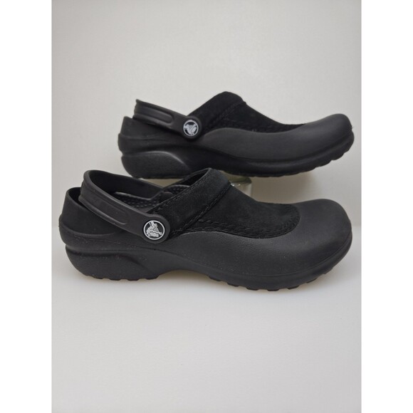 Crocs Troika Suede Tops Closed Heel Slip On Clogs Comfort Shoe Women's Size 7 - Picture 1 of 10